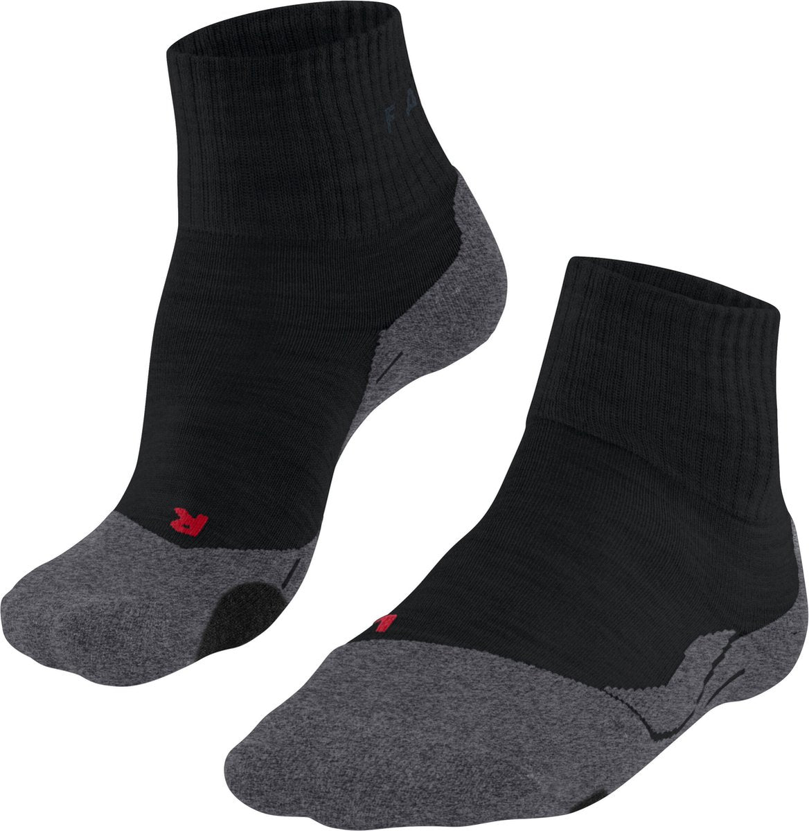 Falke TK2 kurze Anti-Blasen Wandersocken aus dickem Woll-Funktionsmaterial Herren Schwarz - Größe 42-43