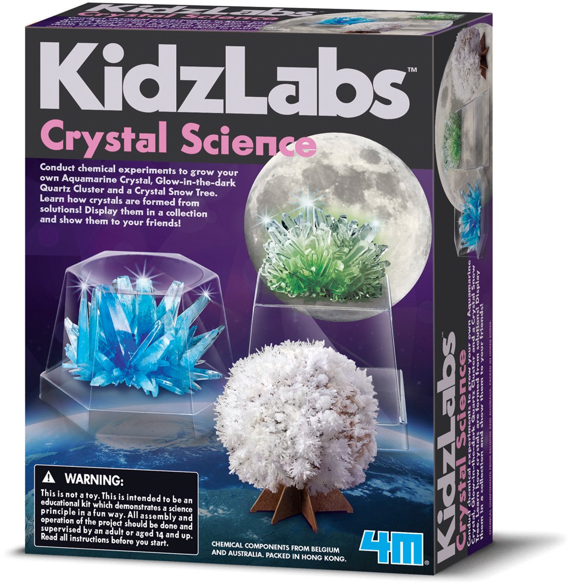 4m wetenschap en spel - groei je eigen kristallen - geologie - kidzlabs - 14+