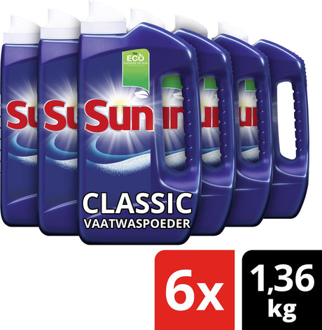Sun Classic Normal Spülmaschinenpulver – 6 x 80 Waschgänge – Vorteilspack