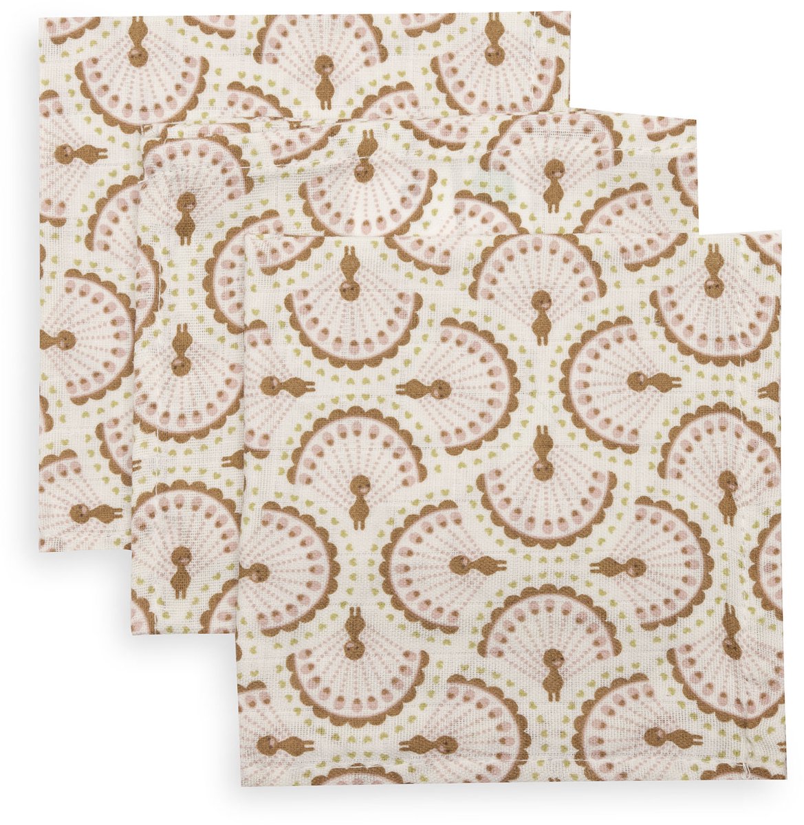 Jollein hydrofiel monddoekje 31x31cm soft plumes (3pack)