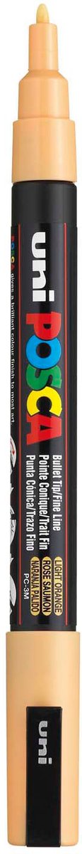 Uni-Posca-Posca-Marker, Größe PC-3 m, Strichbreite 0,9–1,3 mm, fein, hellorange, 1 Stück