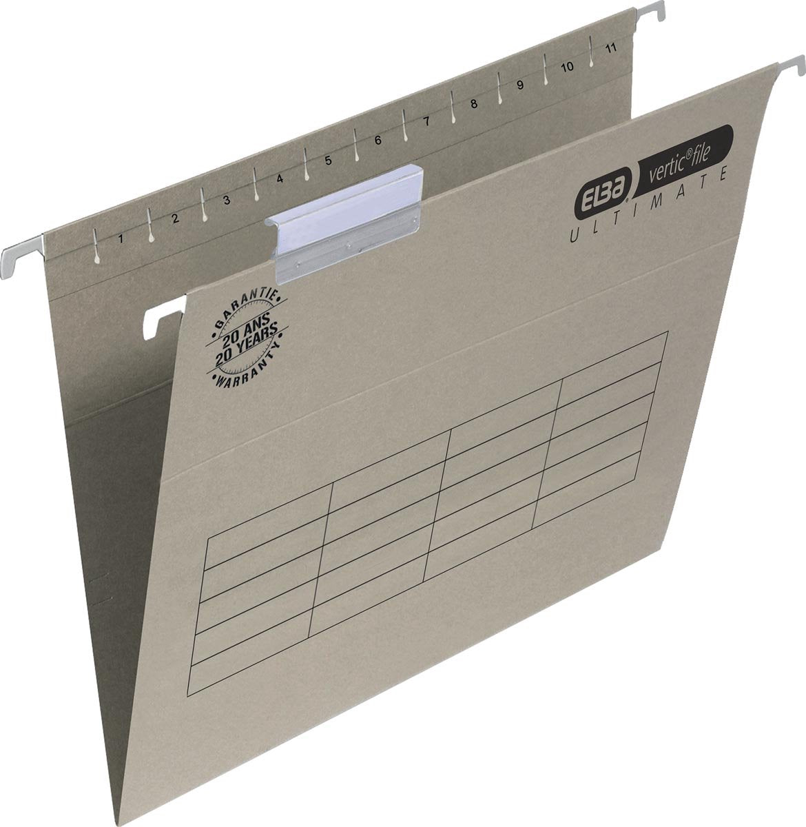 Elba Verticfile Ultimate – Hängeregister – Schubladen – A4 – 30 mm Boden – Grau – 10 Stück