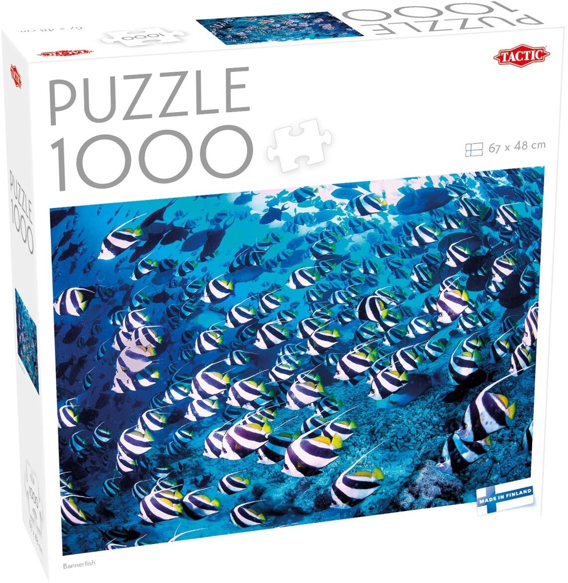 Tactic bannerfish – puzzel – 1000 stukjes – kleurrijke koraalvissen – tropische onderwaterwereld – hoogwaardige scandinavische kwaliteit