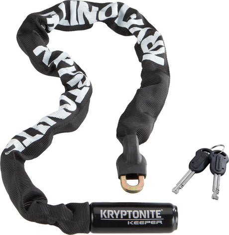 Kryptonite Keeper 785 Kette mit integriertem Schloss – Fahrradkettenschloss – Fahrradschloss mit Kette für Elektrofahrrad – 85 cm – Stahl – Schwarz