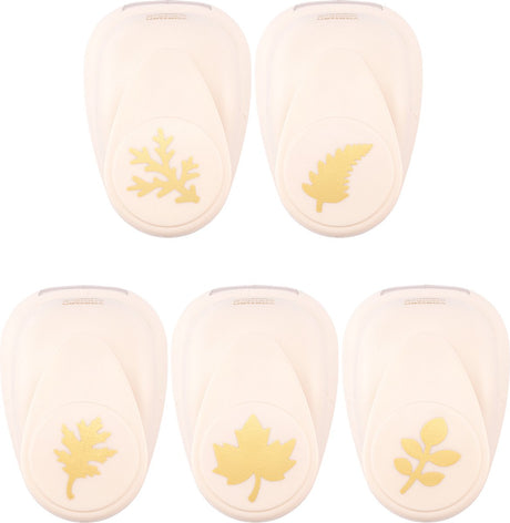 Vaessen creative pons set - figuurpons - herfstblaadjes - 5 st. - 1,7 tot 2,5 cm