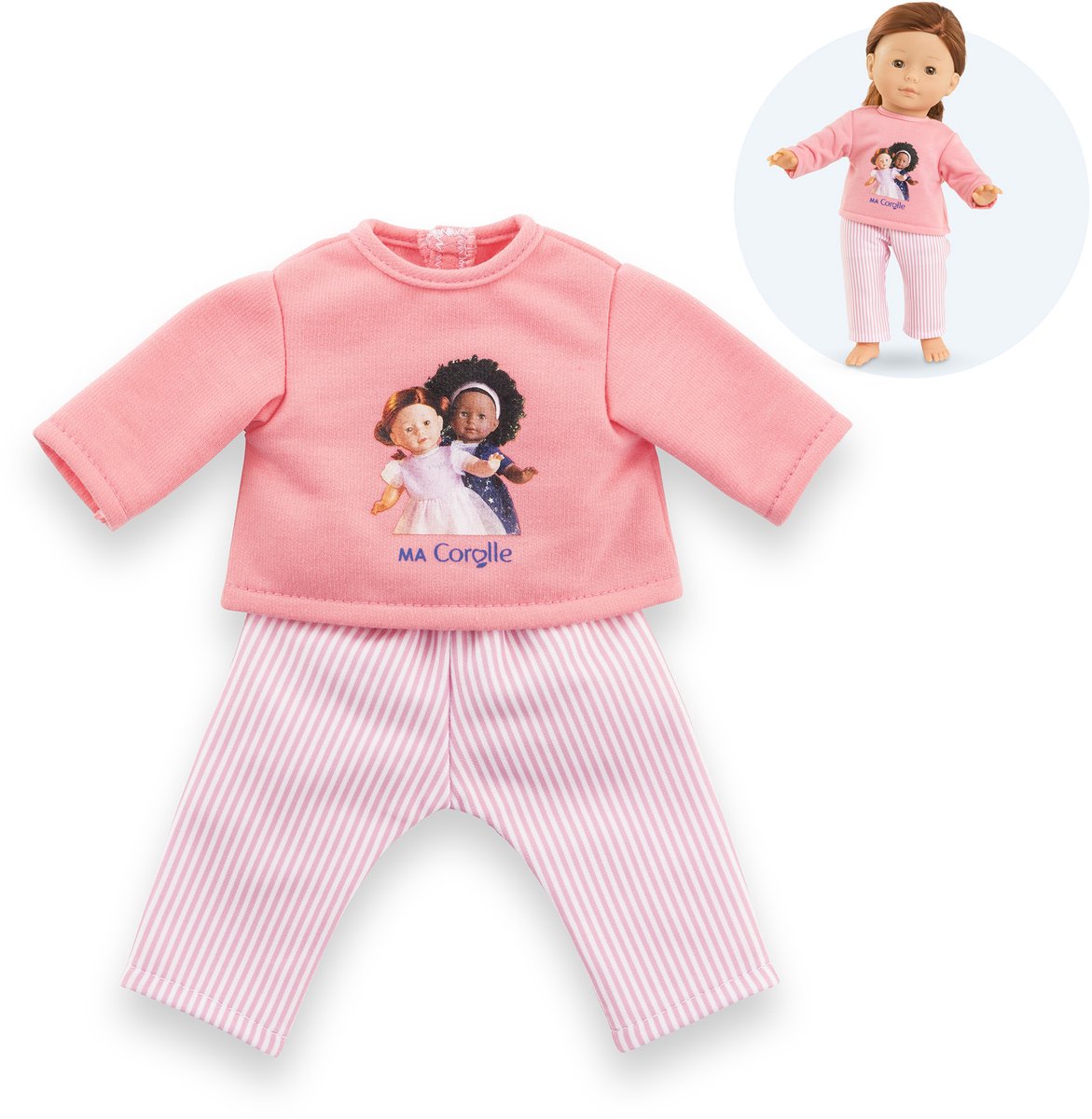 Corolle rosa Pyjama für Puppen von 36 cm, 2 Stück.