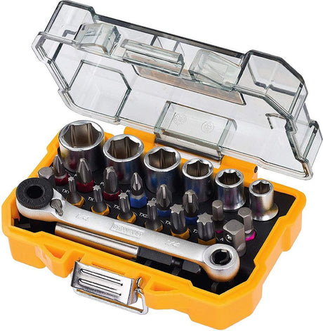 Dewalt dt71516-qz 24-teiliges Bit- und Steckschlüsselset mit Ratsche