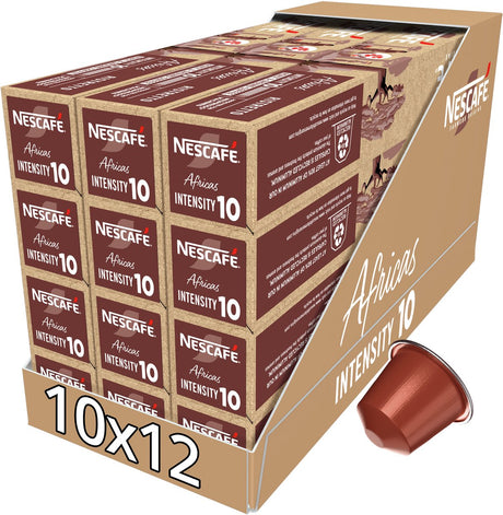 Nescafé Farmers Origins Africas Nespresso-kompatible Kapseln – 10 Kaffeetassen x 12 Schachteln