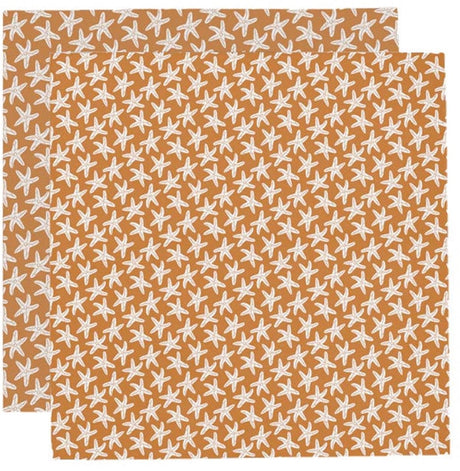 Seestern | Orange hydrophile Tücher 110 x 110 cm - 2 Stück