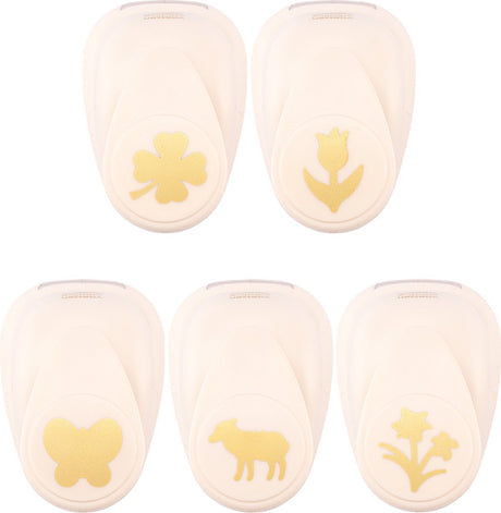 Vaessen creative pons set - figuurpons - lente - 5 st. - 1,8 tot 2,5 cm