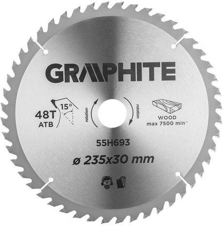 Graphite-Serie – HM-Kreissägeblatt – 235 mm – 48 Zähne – ATB-Geometrie