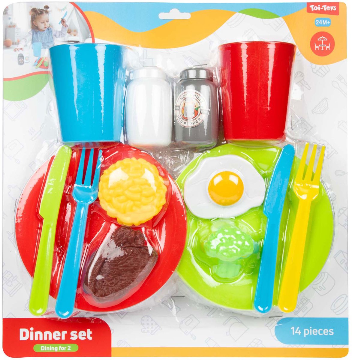 Toi-toys Home Food Tafelservice, 14-teilig.