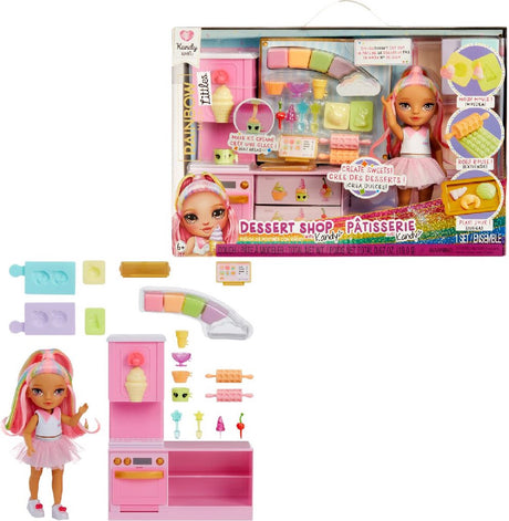 Regenbogenhoher kleiner Dessertladen mit Kandy-Spielset