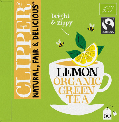 Clipper Teeknipser – Bio-Tee – Grüner Tee Zitrone – Grüner Tee Zitrone – 4 x 50 Teebeutel