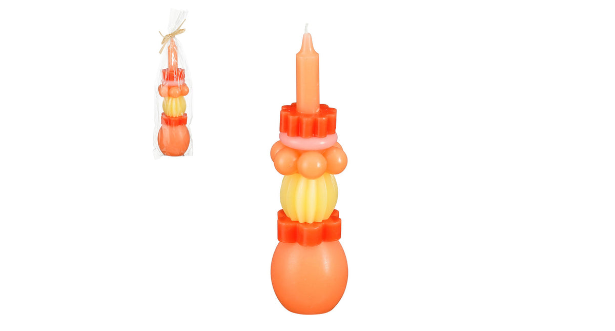 Kaars oranje diy - h26xd7cm