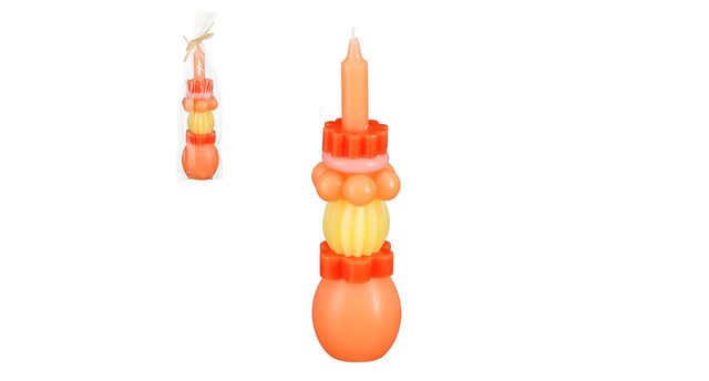 Kaars oranje diy - h26xd7cm