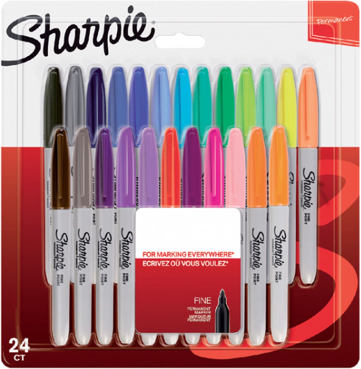 Sharpie Permanentmarker | feiner Punkt | verschiedene Farben | 24 Stück
