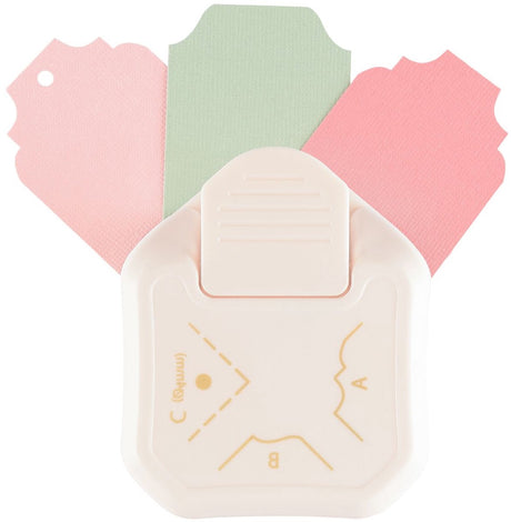 Vaessen creative pons - 3 in 1 hoekpons - 1,5 cm - 2,3 cm - ø4 mm - ivoor