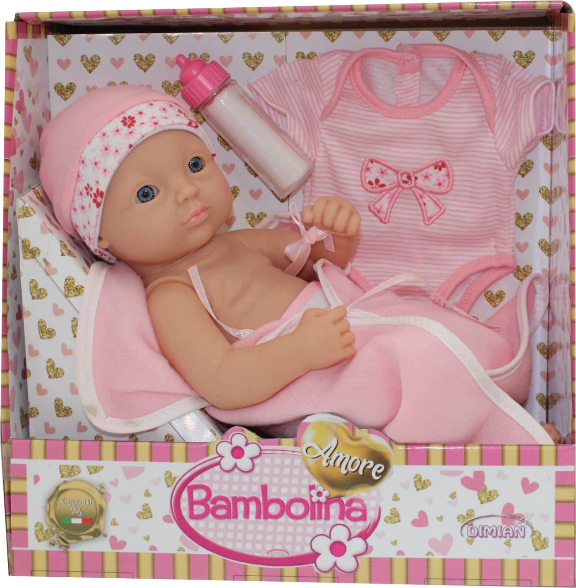 Dimian Puppe Neugeborene mit Zubehör – Amore – 34 cm.