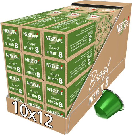 Nescafé Farmers Origins Brasilien Nespresso-kompatible Kapseln – 10 Kaffeetassen x 12 Schachteln