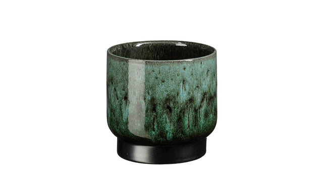 Thiago pot rond d.groen - h14xd15cm