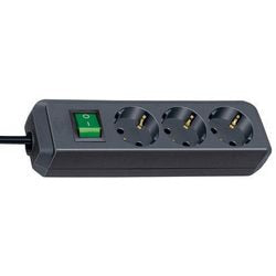 Brennerstuhl eco-line 3-fach schwarze Steckdose mit Schalter | 1152300015 - 1152300015