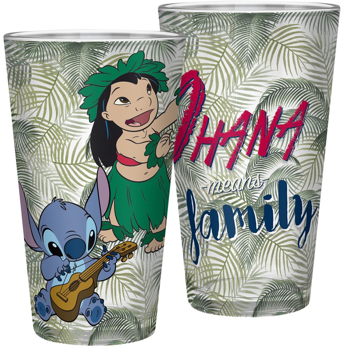 Lilo Stitch Wasserglas-Set – Disney Lilo und Stitch – groß – 400 ml – 2 Gläser – Wasserglas
