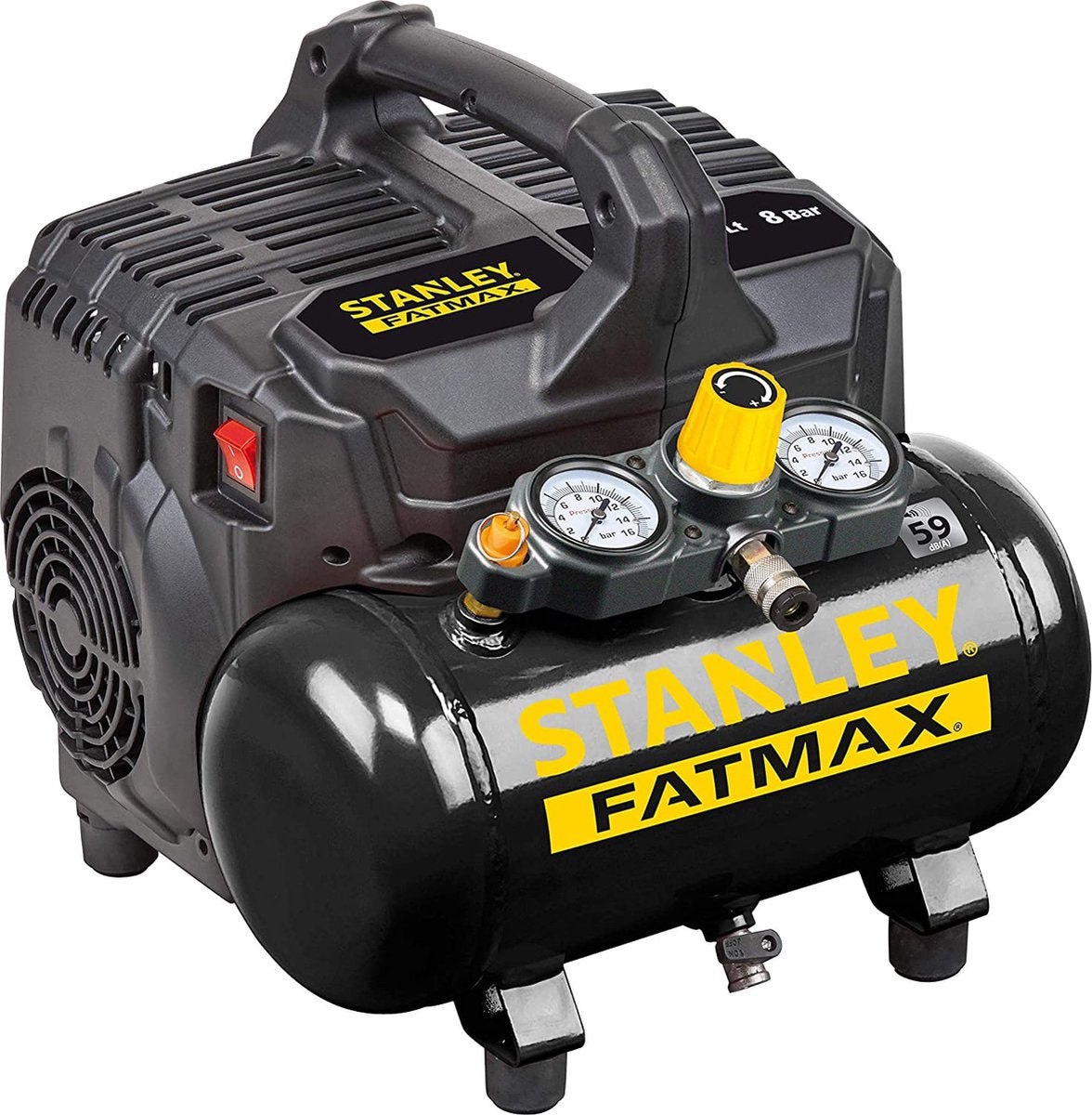 Stanley Kompressor DST 101 8 6 FMXCM00 – Luftkompressor ölfrei – max. 59 dB