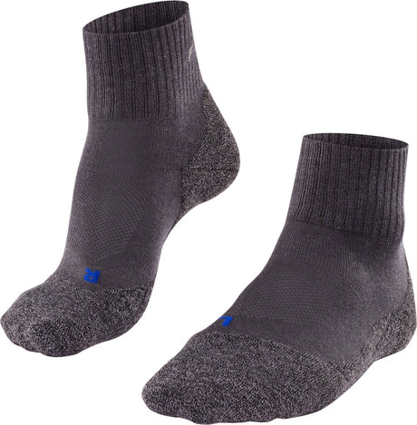 Falke TK2 Cool Short Anti-Blister Wandersocken aus dickem Lyocell-Funktionsmaterial Damen Grau – Größe 37-38