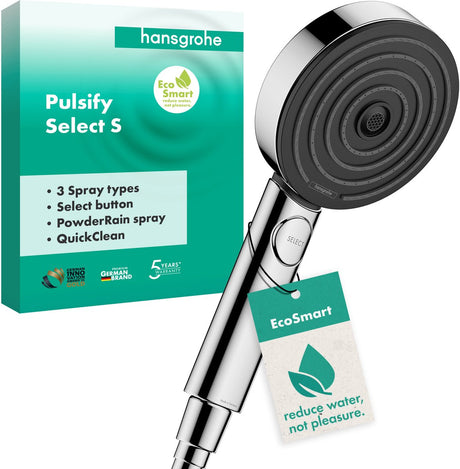 Hansgrohe Pulsify Select S Handbrause 105 3Jet-Aktivierung Ecosmart Chrom