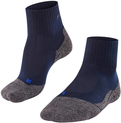 Falke TK2 Cool kurze Wandersocken Anti-Blasen, mittlere Polsterung Funktionsgarn Sportsocken Damen Blau – Größe 37-38