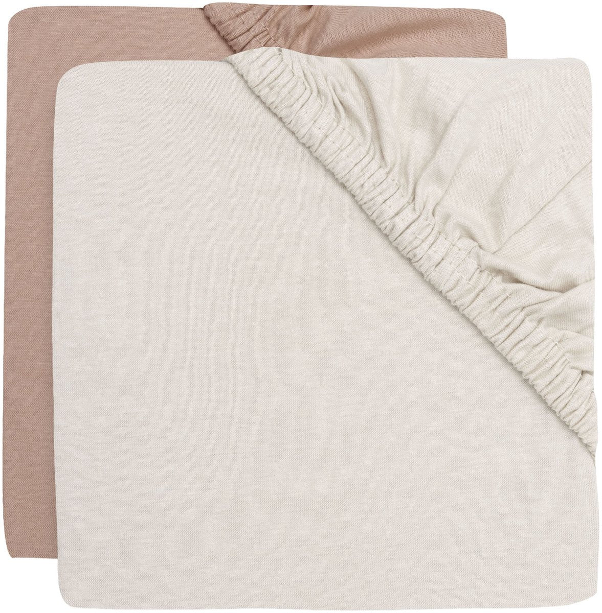 Jollein hoeslaken - 2 stuks - 40 50x80 90 cm - jersey - light terra oatmeal