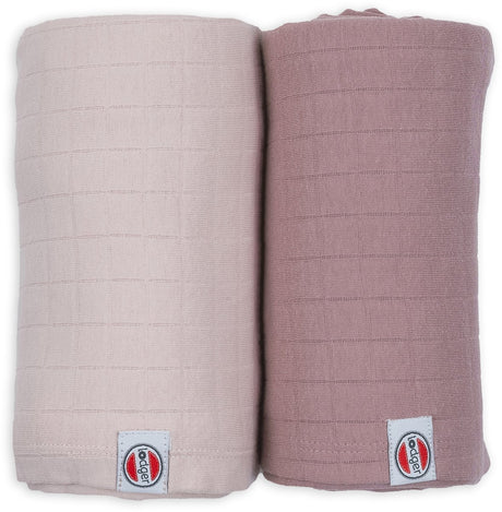 Lodger swaddler - hydrofiele doeken - roze paars - 110x110cm - 2 stuks - biologisch katoen - hydrofiele luier