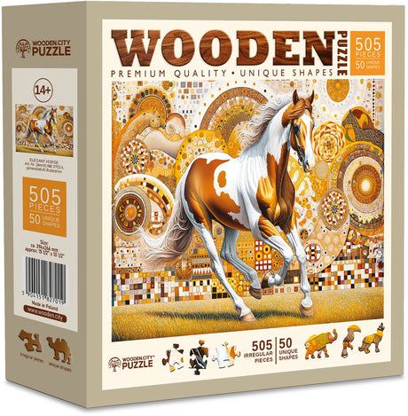 Holzstadt wood.city Holzpuzzle elegantes Pferd - Tierpuzzle 500 Teile.