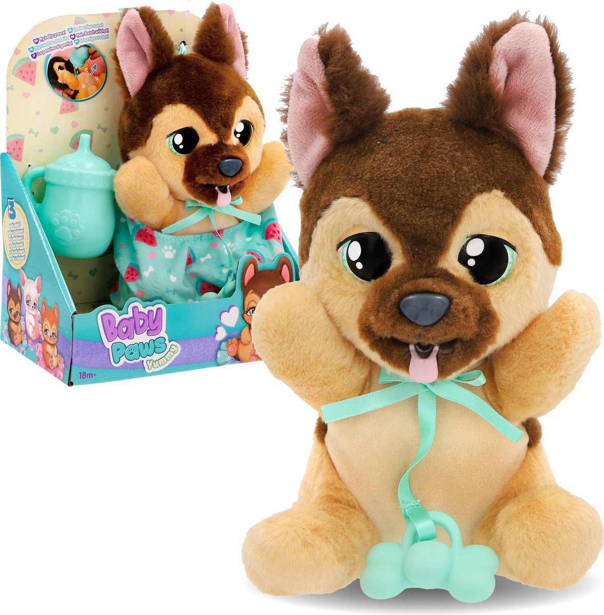 IMC Toys Baby Paws Yummy Deutscher Schäferhund, interaktives Kuscheltier
