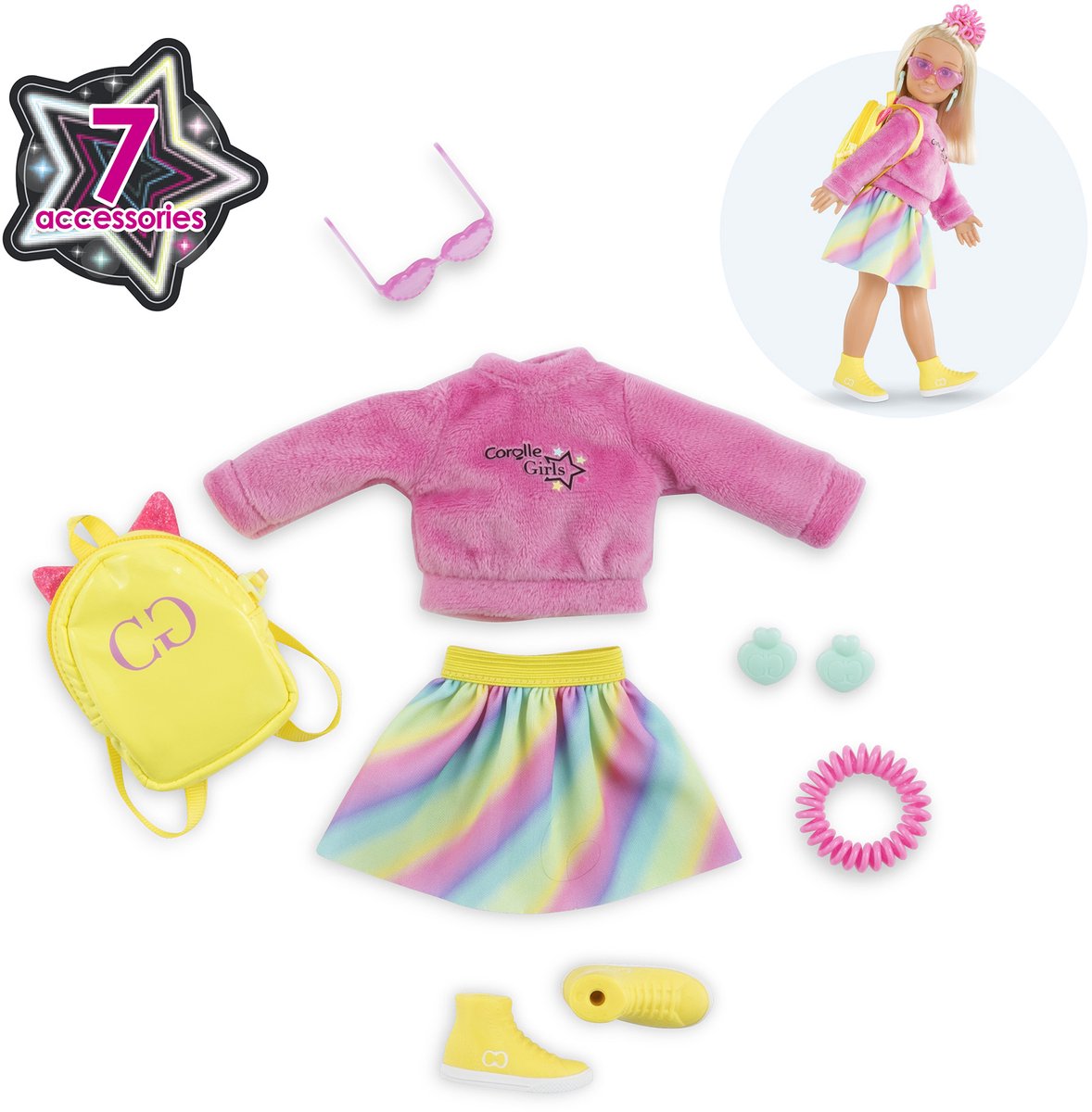 Corolle Girls - Puppenkleidung Fluo Set Ankleidezimmer