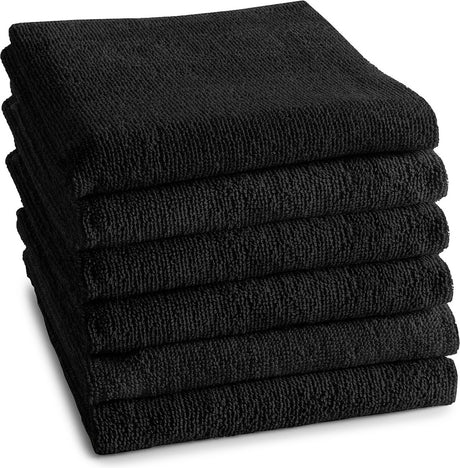 Ddddd - logo - 6x keukendoek - set van 6 stuks - katoen - keukenhanddoeken - 50x55 cm - zwart