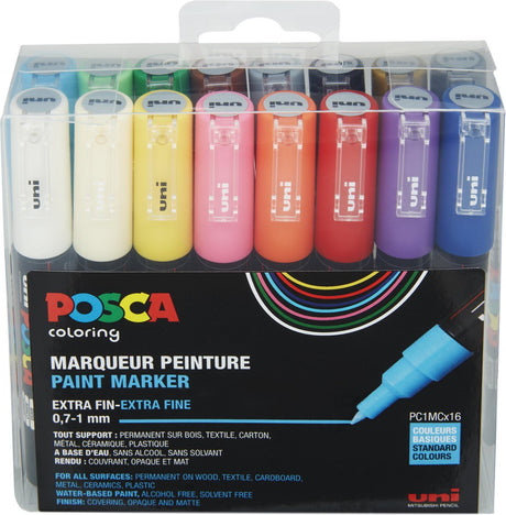 Posca Uni-Marker, Standardfarben, PC1MC, 0,7–1 mm Strichstärke