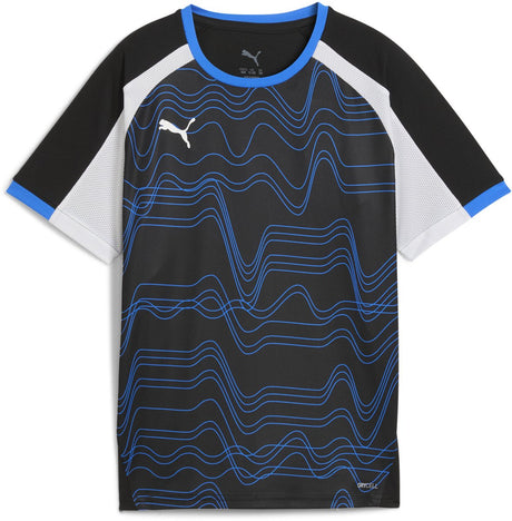 Puma Individualliga Graphic Jersey Jr Unisex-Sportshirt – Schwarz-Weiß-Ultrablau
