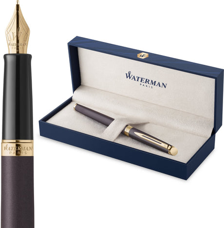 Waterman Hemisphère-Füllfederhalter | die subtile Version | Lavaschwarz | mittlere Feder aus Edelstahl | mit Geschenkbox