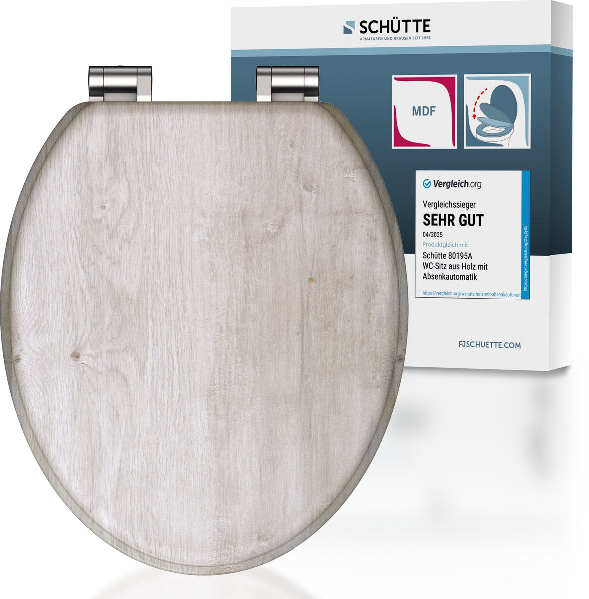 Schütte Toilettensitz mit weicher, klose leichter Holz MDF