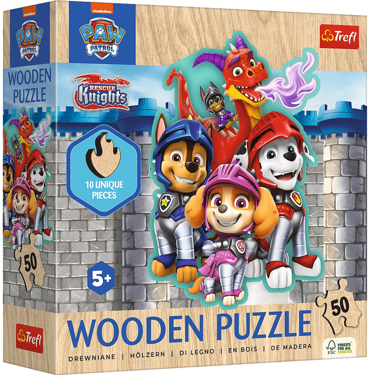 Trefl Paw Patrol Kinderpuzzle Holz Holzpuzzle - 50 Teile - ab 4 Jahren