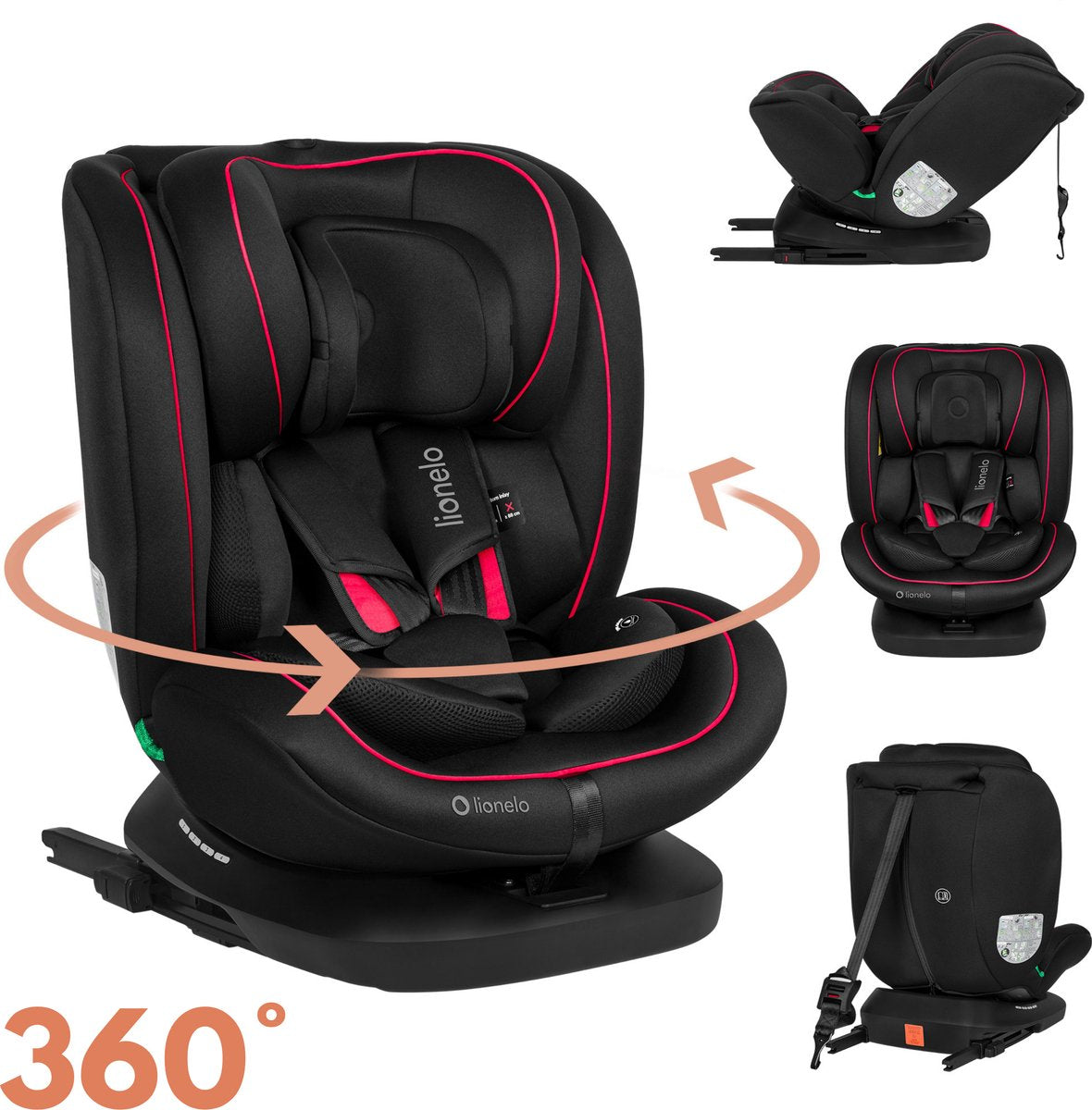 Lionelo Bastiaan – i-Size-Autositz 4in1 – 360° – Isofix – Gruppe 0-1-2-3 – 40–105 cm