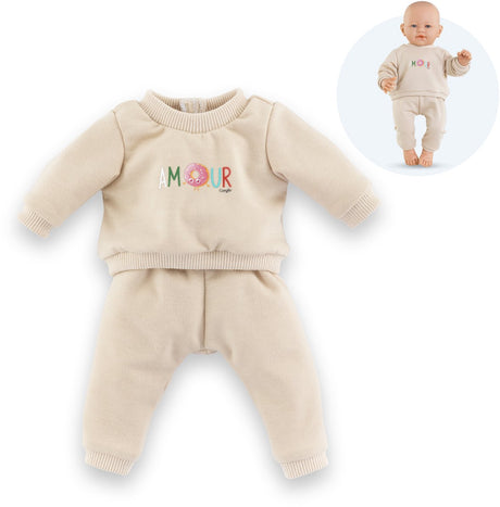 Beigefarbener Trainingsanzug von Corolle für Babypuppe, 42 cm