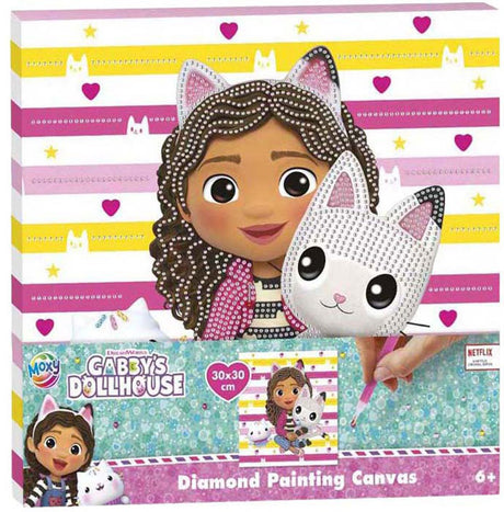 Creative craft group gabby's poppenhuis - diamond painting canvas - 30x30 cm