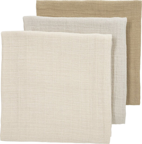 Meyco Baby Uni vorgewaschene hydrophile Tücher – 3er-Pack – vorgewaschene hydrophile Tücher – weiches Sand-Greige-Taupe – 70 x 70 cm