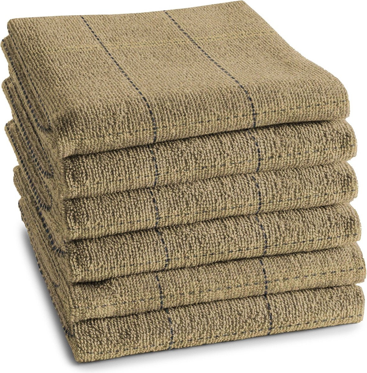 Ddddd - 6x keukendoek - fence - 50x55 cm - zandkleur - 6 stuks