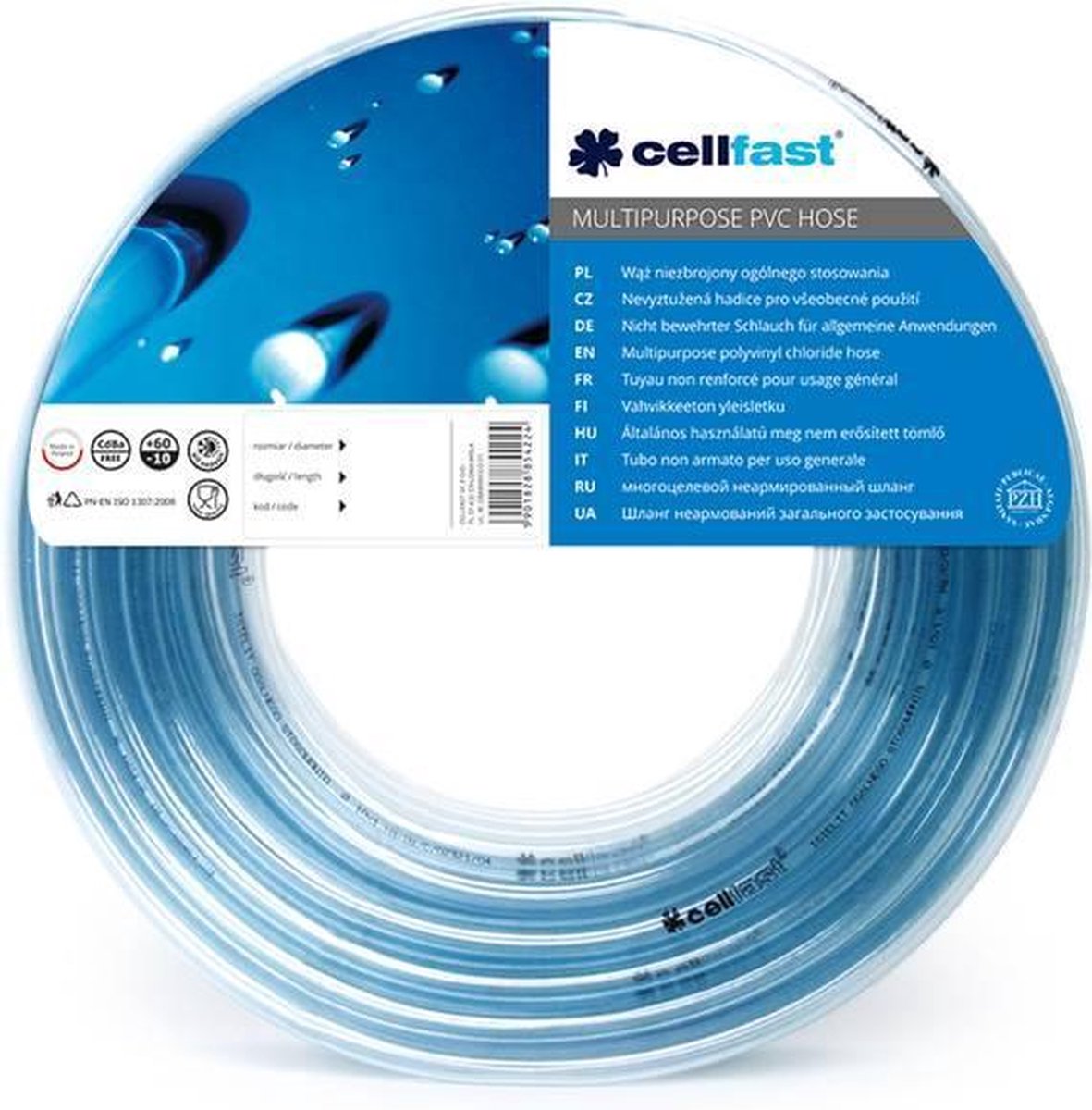 Cellfast Universalschlauch transparentes PVC 4,0 x 1,0 mm, 50 m lang