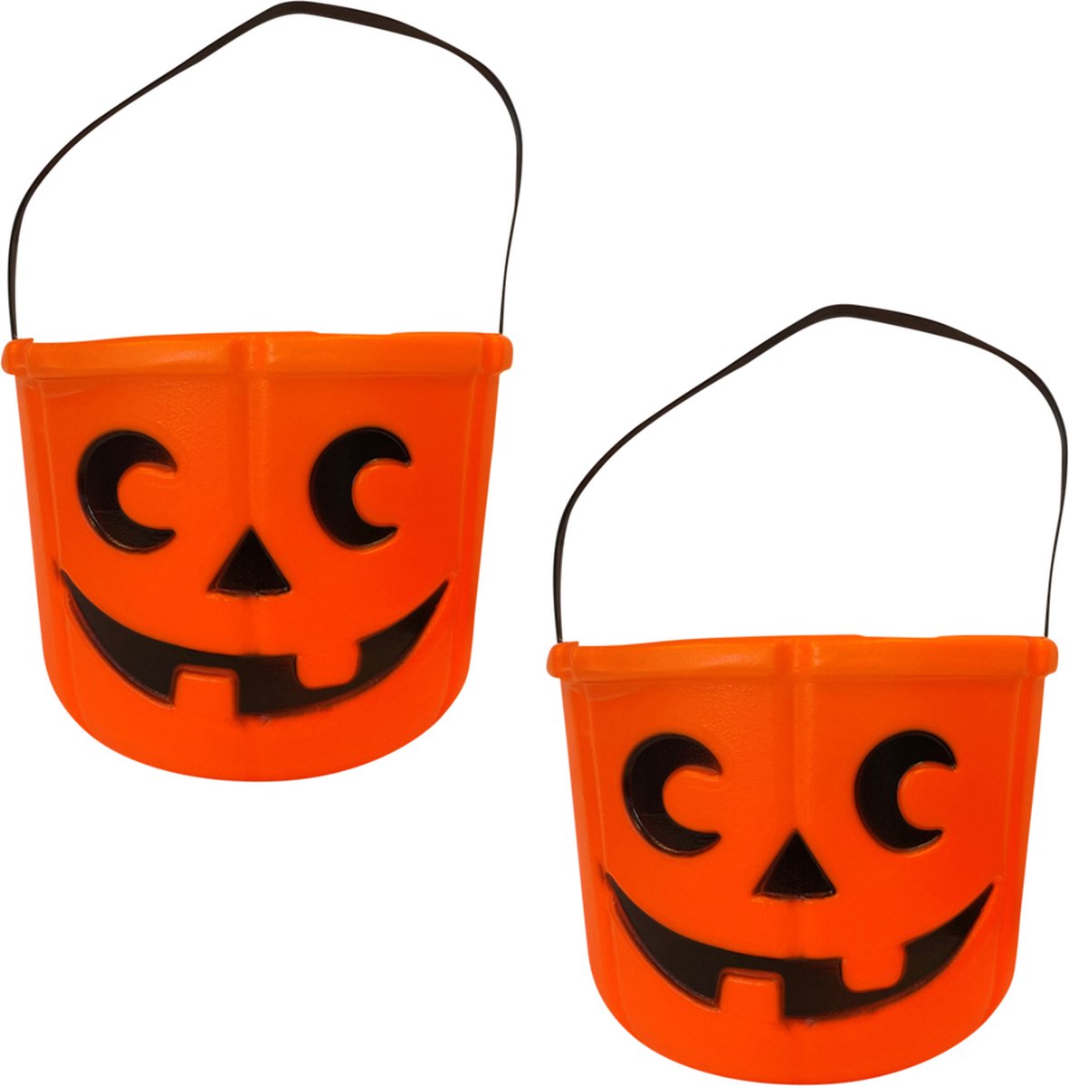 Fjesta© fjesta halloween emmer - pompoen emmer - halloween snoepemmer - ø17cm - 2 stuks