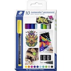 Merkloos sans marque staedtler lumocolor permanent pen f 318 - etui met 10 kleuren
